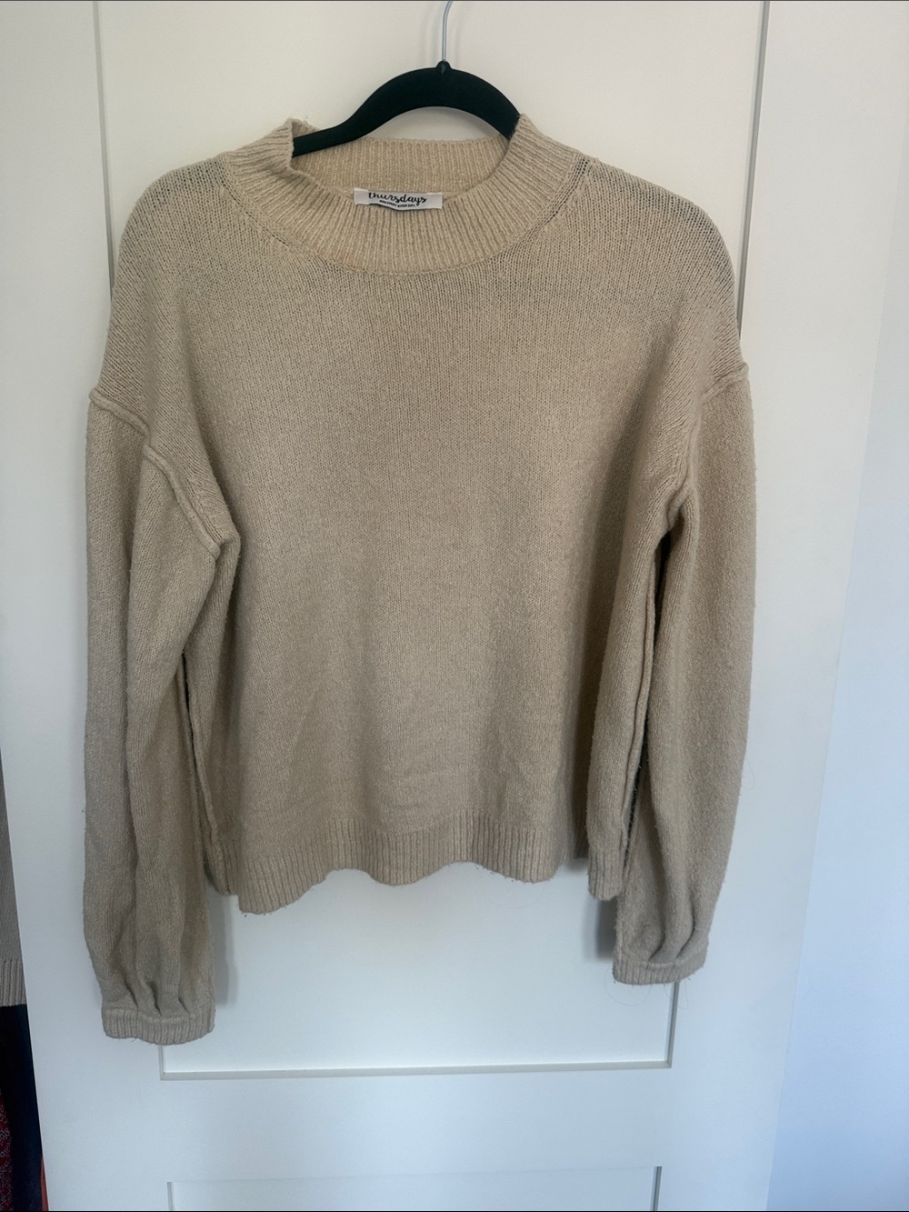 Aritzia Cozy Crewneck Sweater in Beige